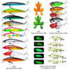 22pcs 1set Hard Lure Bait Soft Frog Popper Minnow Pencil VIB Luminous Lure Kit