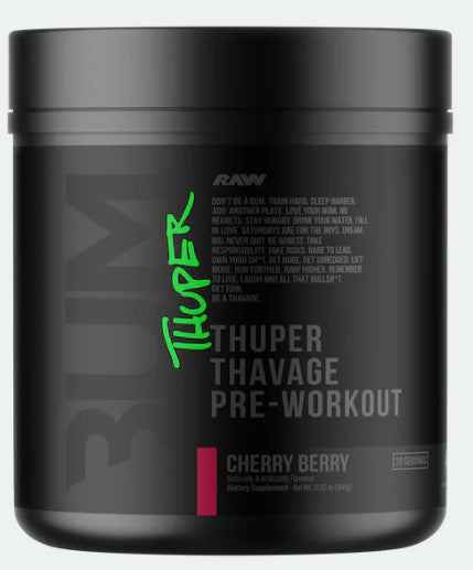 Thuper Thavage Pre-Workout Powder – Cherry Berry (21.02 Oz./ 20 Servings)