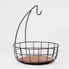 Iron and Mangowood Wire Fruit Basket