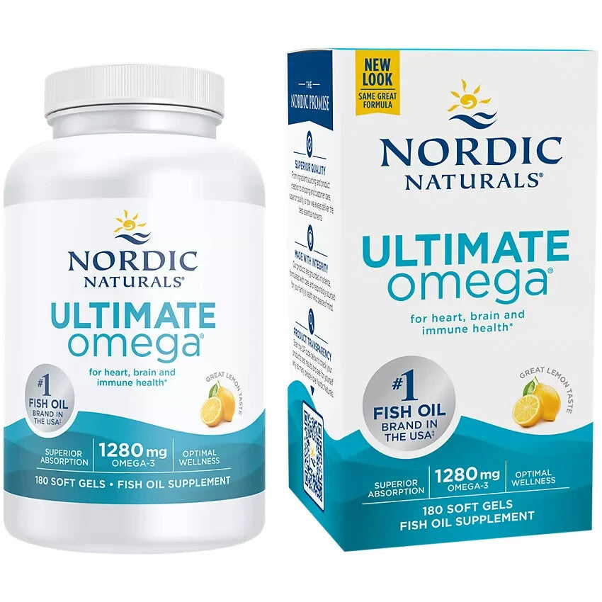 Ultimate Omega – 1,280 MG Total Omega-3s – Lemon (180 Softgels)