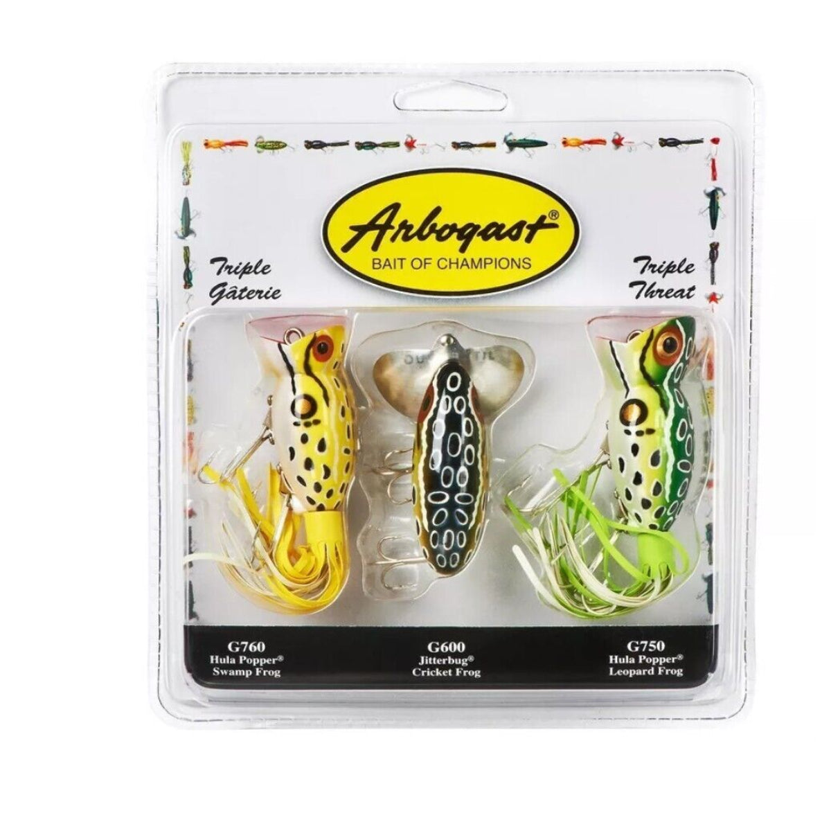 Arbogast Triple Threat Classic Topwaters, Fishing Lures