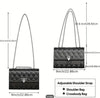 Crossbody Bags for Women, Elegant Quilted Handbags, Small Shoulder Purses-Black