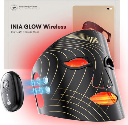 Red Light Therapy Mask for Face, Glow Wireless LED Face Mask Light Therapy with Near