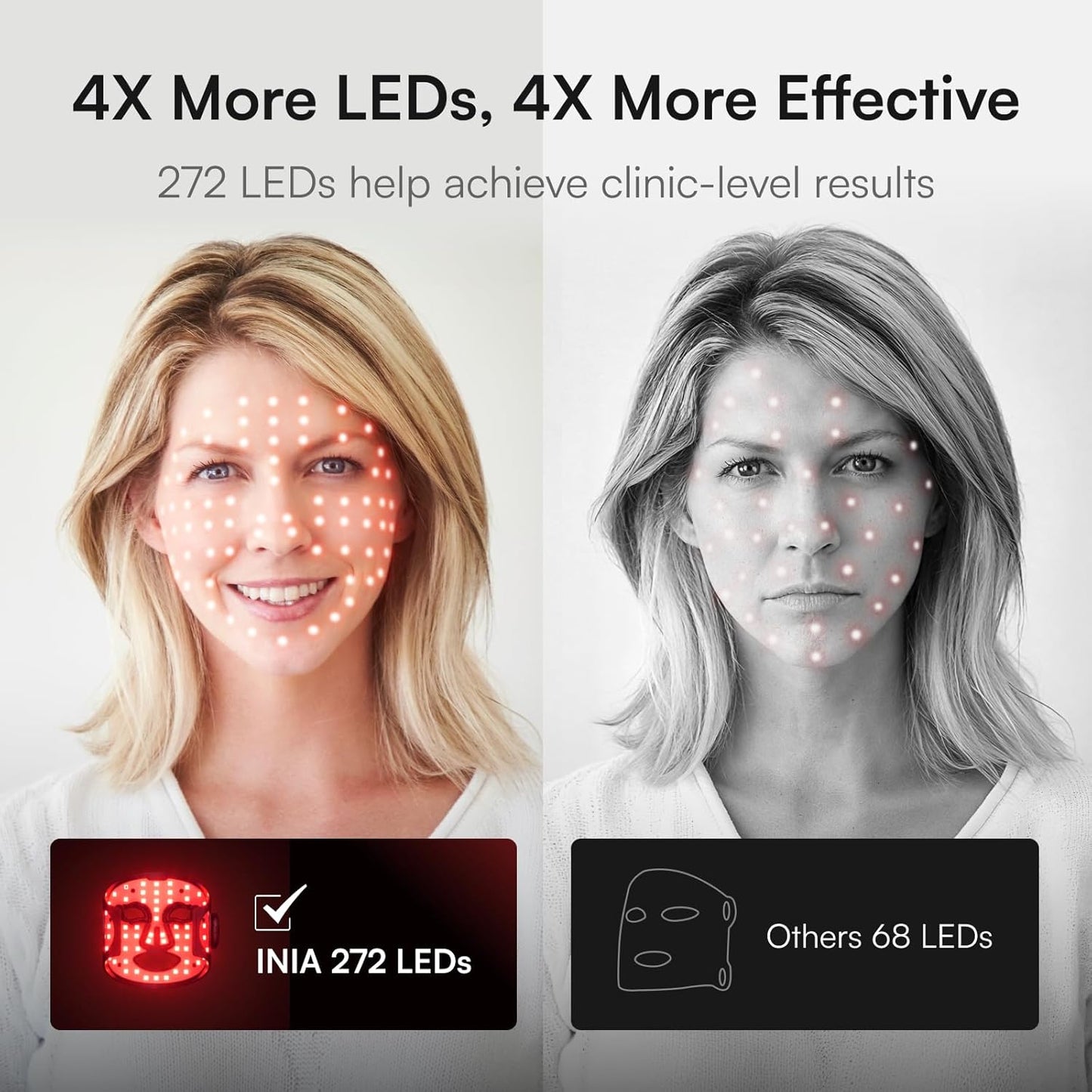 Red Light Therapy Mask for Face, Glow Wireless LED Face Mask Light Therapy with Near