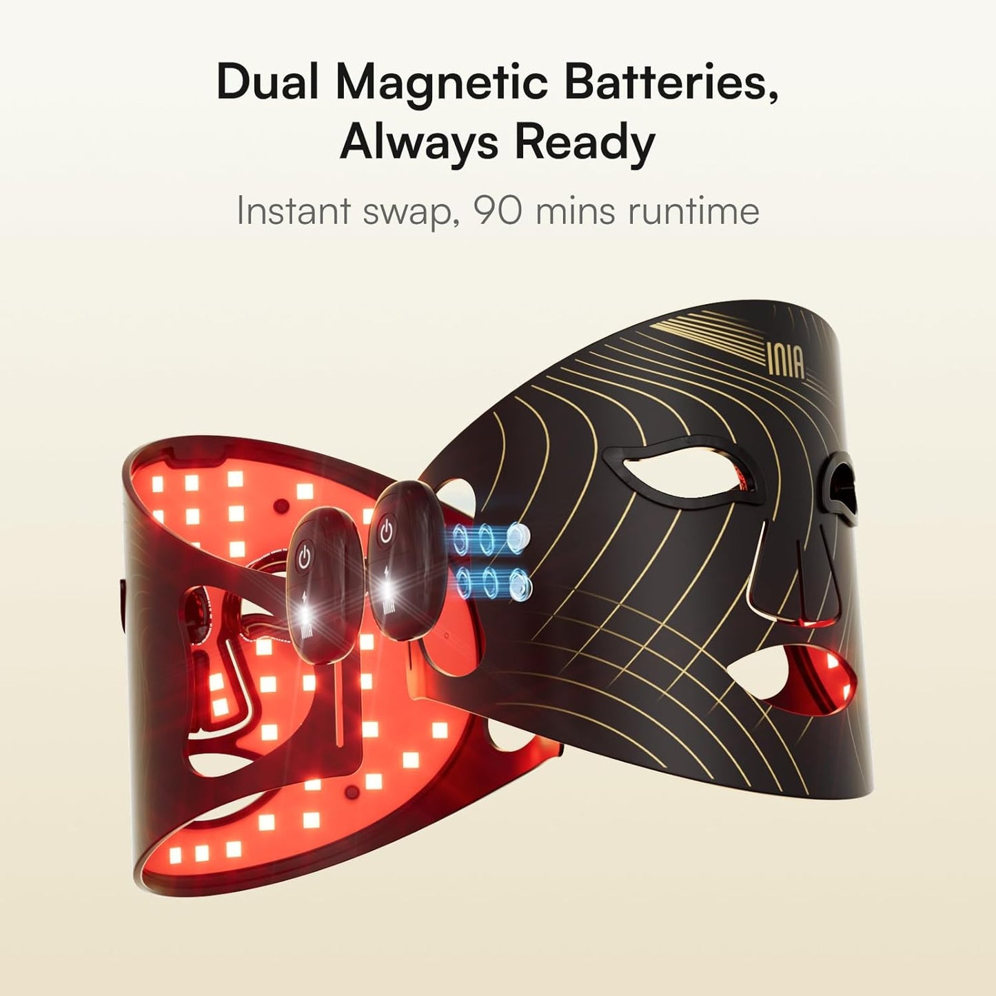 Red Light Therapy Mask for Face, Glow Wireless LED Face Mask Light Therapy with Near