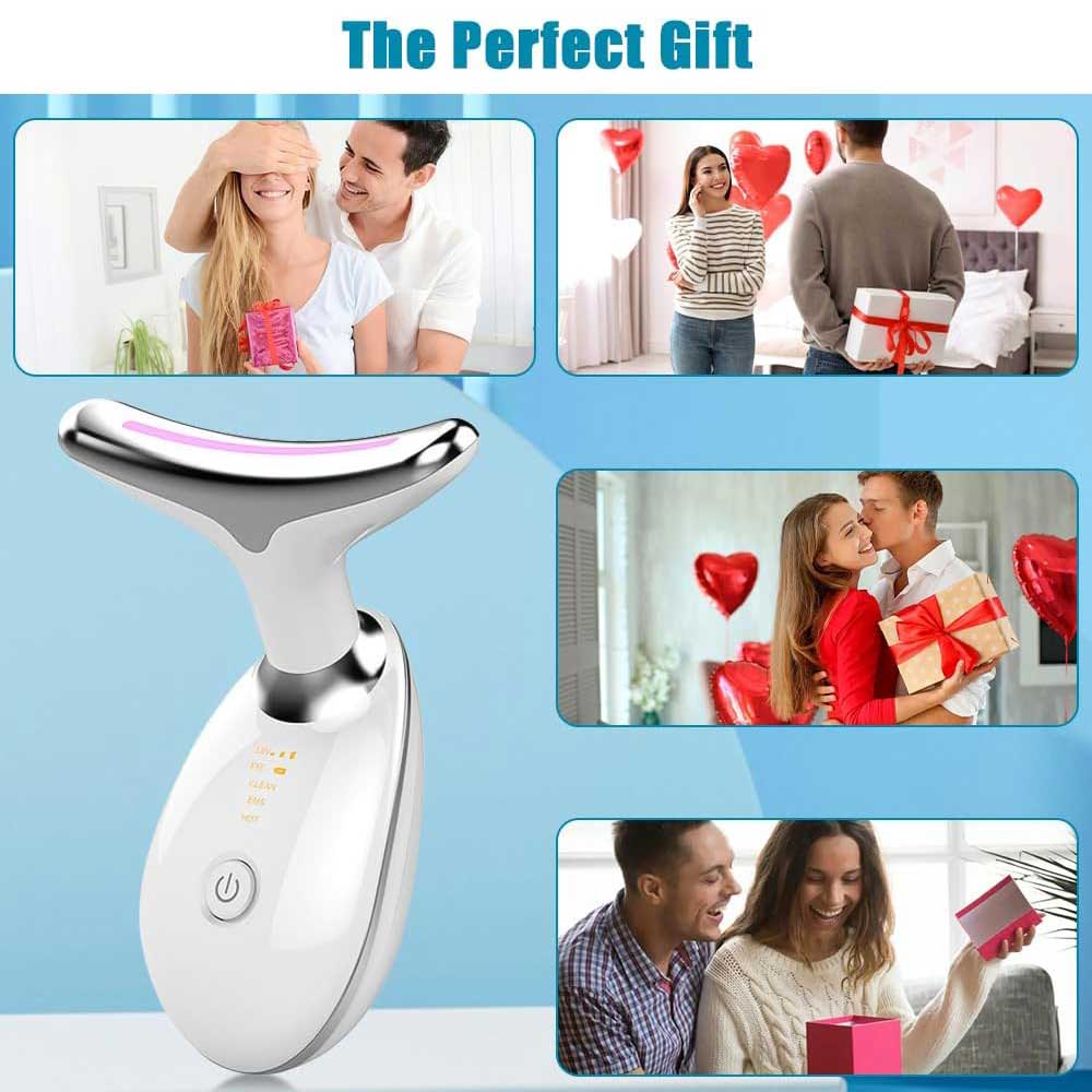 Neck Face Massager Face Sculpting Tool 3 Colour Modes and Vibration for Facial Massager for Double Chin