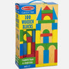 100 Piece Melissa &amp; Doug Wooden Building Blocks Toy Set Classic Toys Kids New