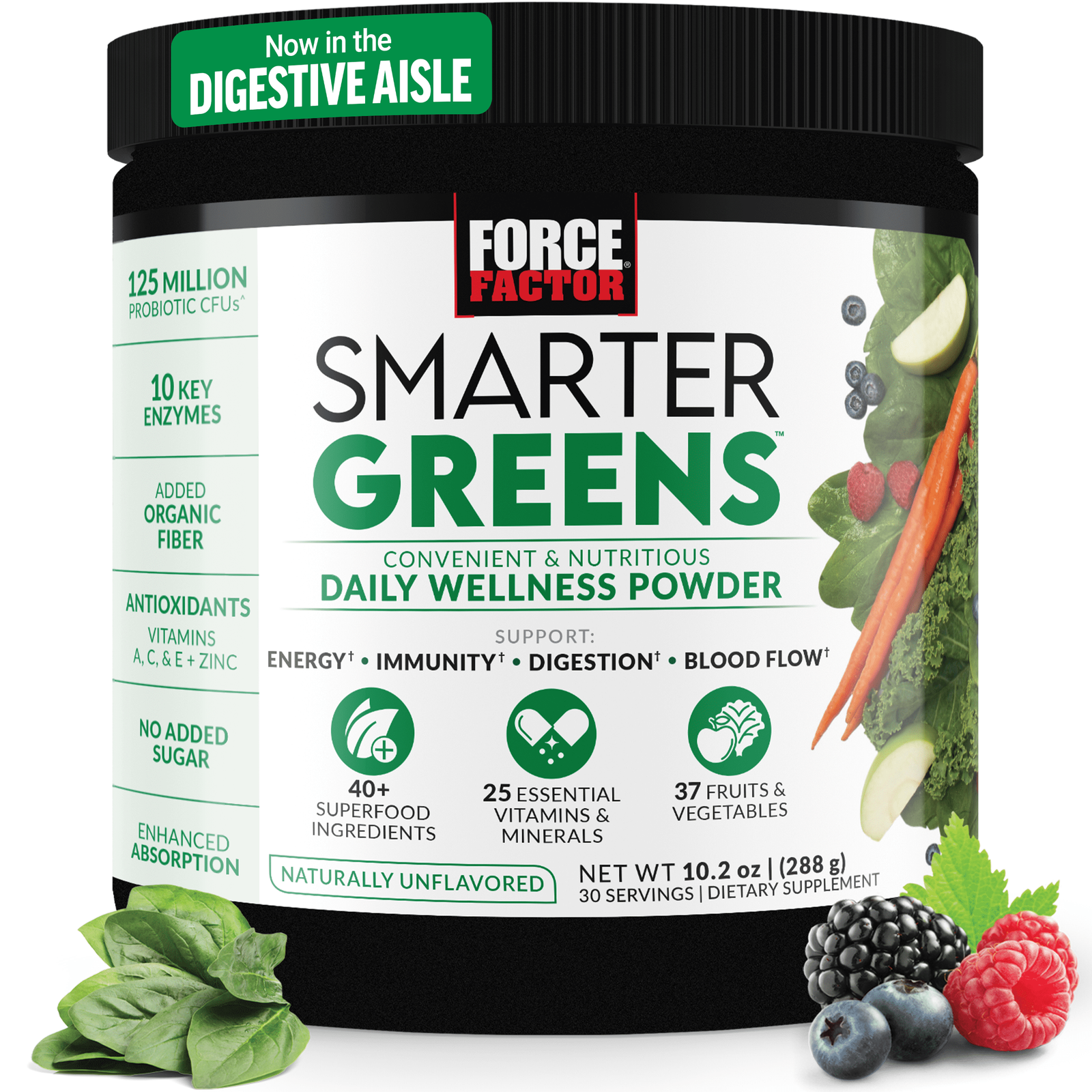 Smarter Greens Daily Wellness Greens Powder, Super Greens Superfoods Supplement