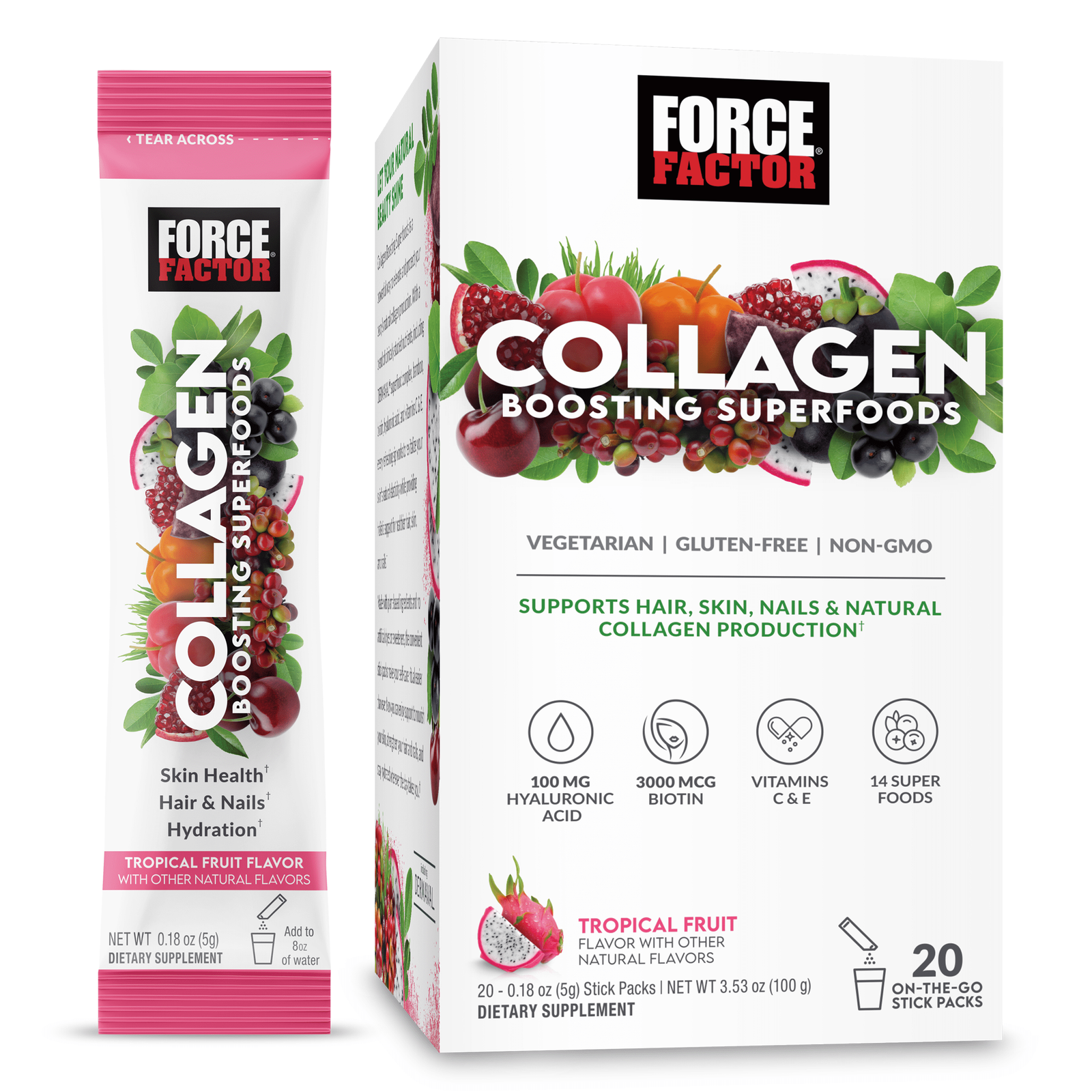 Collagen Boosting Superfoods, Vegan Collagen Powder, Tropical Fruit